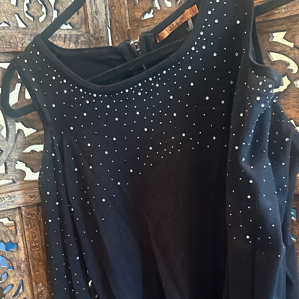 Belldini Black Top with Silver Embellishments